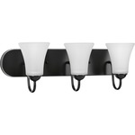 Classic Bathroom Vanity Light - Black / Etched Glass