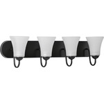 Classic Bathroom Vanity Light - Black / Etched Glass