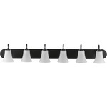 Classic Bathroom Vanity Light - Black / Etched Glass