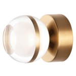 Swank Wall / Ceiling Light - Natural Aged Brass / Clear / Frosted