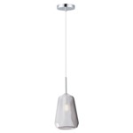 Deuce Pendant - Polished Chrome / Smoke Glass