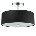 Everly Flush / Semi-Flush Ceiling Light - Polished Chrome / Black