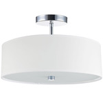 Everly Flush / Semi-Flush Ceiling Light - Polished Chrome / White