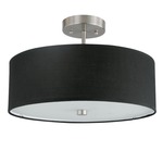 Everly Flush / Semi-Flush Ceiling Light - Satin Chrome / Black