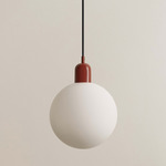 Orb Pendant - Oxide Red / White