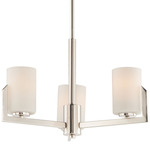 Dart Chandelier - Satin Nickel / Satin White