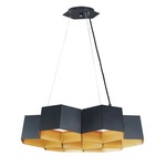 Honeycomb 7-Light Chandelier - Black / Gold