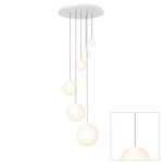 Bola Sphere Option 1 Chandelier - Brass / Opal