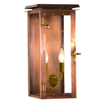 Hyland Flush Outdoor Wall Light - Antique Copper / Clear