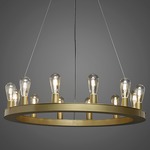 Radius Bare Round Chandelier - New Brass