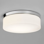 Sabina Round Ceiling Light Fixture - Polished Chrome / Opal