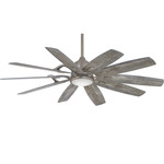 Barn Smart Ceiling Fan with Light - Burnished Nickel / Savannah Grey