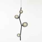 Ivy Vertical Pendant - Anthracite Grey / Transparent Smoke Grey