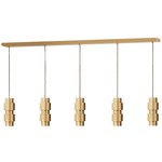 Ring Linear Multi Light Pendant - Satin Brass