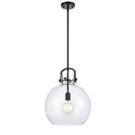 Newton Sphere Pendant - Matte Black / Clear