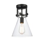 Newton Cone Ceiling Light Fixture - Matte Black / Clear