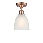 Castile Semi Flush Ceiling Light - Antique Copper / White