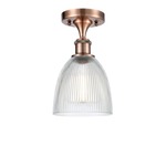 Castile Semi Flush Ceiling Light - Antique Copper / Clear