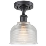 Dayton Semi Flush Ceiling Light - Matte Black / Clear