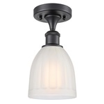 Brookfield Semi Flush Ceiling Light - Matte Black / White