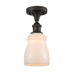 Ellery Semi Flush Ceiling Light - Oil Rubbed Bronze / White