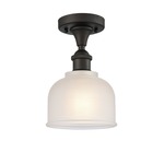 Dayton Semi Flush Ceiling Light - Oil Rubbed Bronze / White