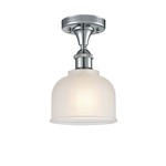 Dayton Semi Flush Ceiling Light - Polished Chrome / White