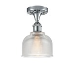 Dayton Semi Flush Ceiling Light - Polished Chrome / Clear