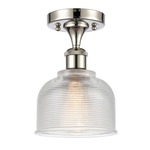 Dayton Semi Flush Ceiling Light - Polished Nickel / Clear