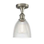 Castile Semi Flush Ceiling Light - Brushed Satin Nickel / Clear