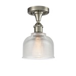 Dayton Semi Flush Ceiling Light - Brushed Satin Nickel / Clear