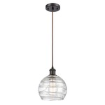 Deco Swirl Pendant - Oil Rubbed Bronze / Clear