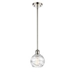 Ballston Deco Swirl Pendant - Polished Nickel / Clear