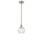 Ballston Deco Swirl Pendant - Brushed Satin Nickel / Clear