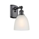 Castile Wall Sconce - Matte Black / White