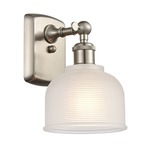 Dayton Wall Sconce - Brushed Satin Nickel / White