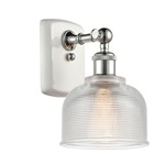 Dayton Wall Sconce - White / Polished Chrome / Clear