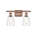 Ellery Bathroom Vanity Light - Antique Copper / Clear