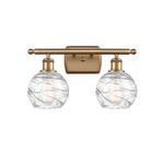 Deco Swirl Bathroom Vanity Light - Brushed Brass / Clear