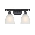 Castile Bathroom Vanity Light - Matte Black / White