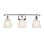 Castile Bathroom Vanity Light - Polished Nickel / White