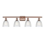 Castile Bathroom Vanity Light - Antique Copper / Clear