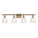 Castile Bathroom Vanity Light - Brushed Brass / White