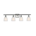 Brookfield Bathroom Vanity Light - Satin Nickel / White