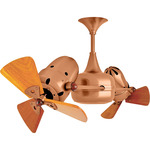 Duplo Dinamico Wood Ceiling Fan - Brushed Copper / Mahogany