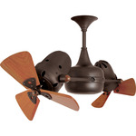 Duplo Dinamico Wood Ceiling Fan - Bronzette / Mahogany