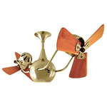 Vent Bettina Wood Ceiling Fan - Polished Brass / Mahogany Tone