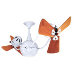 Vent Bettina Wood Ceiling Fan - Gloss White / Mahogany Tone