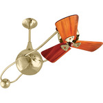 Brisa 2000 Wood Ceiling Fan - Polished Brass / Mahogany Tone