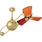 Brisa 2000 Wood Ceiling Fan - Brushed Brass / Mahogany Tone